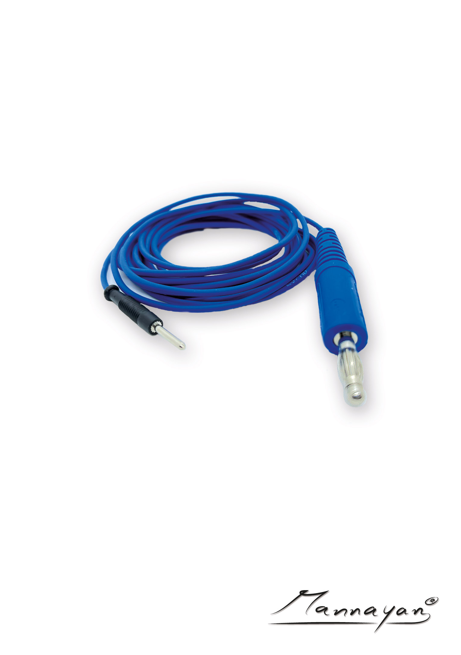 Kabel (2,5 m) mit Druckknopfadapter für Stoff-/ Flächenelektrode (blau)