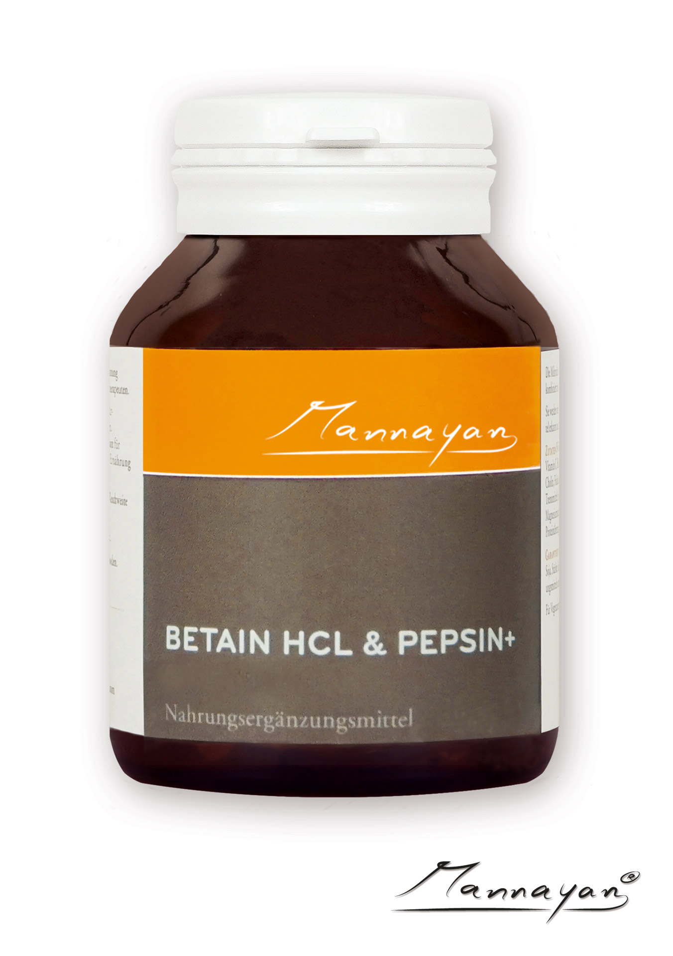 Mannayan BETAIN HCL & PEPSIN + (60 Kapseln) Betain HCL und Pepsin+ von Mannayan